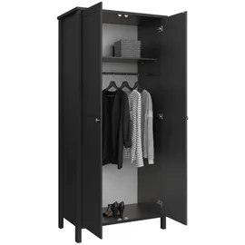 VCM ebuy24 Kleiderschrank 2 Türen Kaffeefarben.