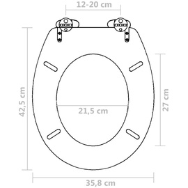 vidaXL Toilettensitz MDF Deckel mit Absenkautomatik Design Schwarz