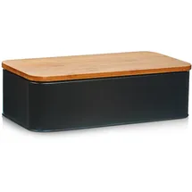 Zeller Brotkasten mit Bamboo Deckel 42,5 cm matt schwarz
