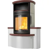 Kaminofen HARK 44-5.34 GT FlameKat Raumluftunabhängig 8 kW - Ofenkacheln: stone/jolabraun - Korpus: graphit