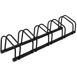 relaxdays Fahrradständer Boden für 5 Fahrräder schwarz