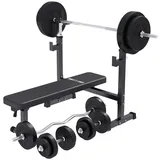 GORILLA SPORTS Hantelbank Hantelbank - mit Ablage, 40/70/100kg Set, Klappbar mit Gewichten