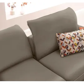 W.Schillig Ecksofa "enjoy&MORE, Designsofa, elegant und bequem, L-Form", braun (stone z59), B:294cm H:87cm T:185cm, Chenille-Flachgewebe R66 (85% Polyester, 15% Nylon);Longlife Xtra-Leder Z59: Glattleder mit modischer Prägung.