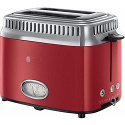 RUSSELL HOBBS Toaster 21680-56, 2 kurze Schlitze, 1300 W, Retro Ribbon Red rot