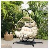 Home Deluxe Hängesessel LOMA – 2 Sitzer Beige | Komfortabler Sessel für drinnen & draußen