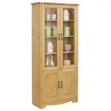 Home Affaire Vitrine HOME AFFAIRE "Trinidad", beige (natur, geölt), Schränke, Vitrine, 4-türig, Breite 85 cm