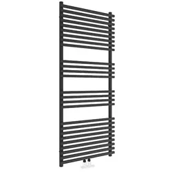 Handtuchheizkörper Trapani, mit Mittelanschluss, schwarz matt - 1400 x 600 mm