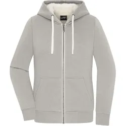 Damen Sweatjacke aus BIO-Baumwolle - Farbe grau, braun - Größe XXL