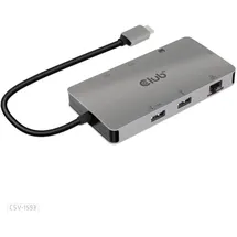 Club 3D Club3D Usb-8-In1-Hub Usb-C > 2Xhdmi/2Xusb/Usb-C/Rj45/Sd/Msd - Silber