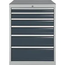 Bedrunka & Hirth Gerätebau GmbH Schubladenschrank H1019xB705xT736mm lichtgrau/grau 6 Schubl.BEDRUNKA+HIRTH