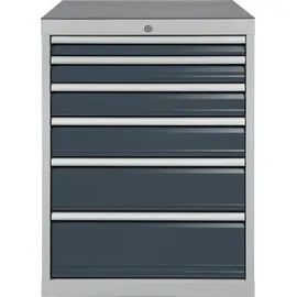 Bedrunka & Hirth Gerätebau GmbH Schubladenschrank H1019xB705xT736mm lichtgrau/grau 6 Schubl.BEDRUNKA+HIRTH