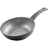 Zanetti Durapietra Induction Wok-Pfanne 20 cm, Wok-Pfanne, antihaftbeschichtet, auch für Induktion, Durchmesser 20 cm, Farbe Grau