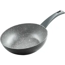 Zanetti Durapietra Induction Wok-Pfanne 20 cm, Wok-Pfanne, antihaftbeschichtet, auch für Induktion, Durchmesser 20 cm, Farbe Grau