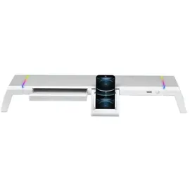 Mars Gaming MGS-ONE Monitorständer Weiß USB für PC