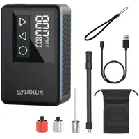 Doinow Akku Elektropumpe Tragbare Fahrradpumpe mit LED-Licht schwarz