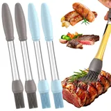 Evadollina Backpinsel, 4 Stück Silikonpinsel, Hitzebeständig Backpinsel Silikon, Silikonpinsel Küche, Silikon Pinsel, Lagerung Und Abgabe Von Flüssigkeiten, Für Grills Und Küchen Im Freien