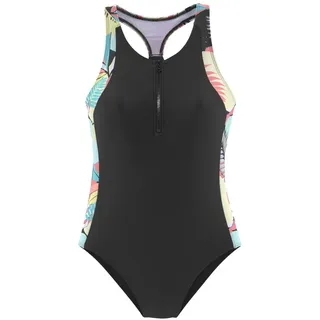 LASCANA ACTIVE Badeanzug Damen türkis-gelb-bedruckt Gr.46