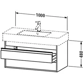 Duravit Waschtischunterschrank 2 Auszüge 100 x 48 x 45,5 cm Weiß Hochglanz