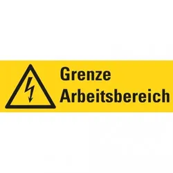 Dreifke® Warn-Kombischild Grenze Arbeitsbereich, 2 Bohrungen mittig, Kunststoff, 500x150mm