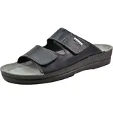 ROHDE 1501 Neustadt-H Herren Sandalen Pantoletten Leder Clogs , Größe:46 EU, Farbe:Schwarz - Schwarz - 46