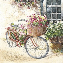 Serviette Flower Bike 20tlg. Papier Bunt