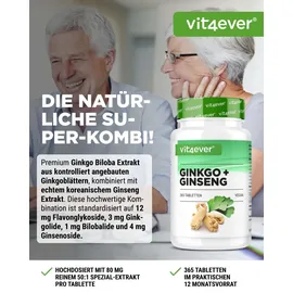 Vit4ever Ginkgo + Ginseng Tabletten 365 St.