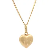 HOPLO Kreuzanhänger Anhänger Herz 333-8 Karat Gold mit vergoldeter Silberkette 55 cm, Made in Germany 55 cm Unisex