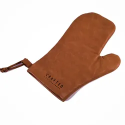 Vintage Leder Grillhandschuh Cognac