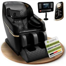 Juskys Massagesessel mit Ganzkörpermassagefunktion Kunstleder 142 x 75 x 105 cm Schwarz