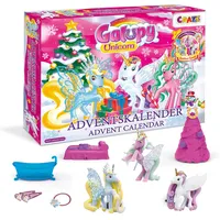 GALUPY UNICORN Adventskalender Kinder - Spielzeug Adventskalender mit 2 Exklusive Einhorn-Figuren Und Verschiedene Zubehörteile, 24 Spielzeugüberraschungen