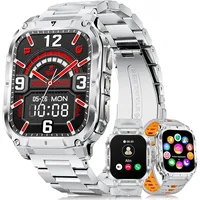 Smartwatch 1000mAh/2'' HD Große Display/LED-Licht, 3 Armbändern/Fitnessuhrmit Taschenlampe/120+ Sportmodi,Fitnessuhr mit Herzfrequenz/Schlafmonitor