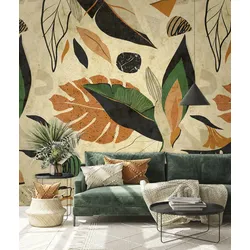 Fototapete MARBURG "Alina", orange, B:2,65m L:3,4m, Vlies, Tapeten, moderne Tapete für Wohnzimmer Schlafzimmer Küche