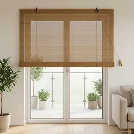 vidaXL Bambusrollo 130 x 220 cm Braun