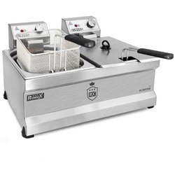 RomuxRomux® - 5+5 Liter Elektro-Tischfritteuse | Industrielle Schnellheizfritteuse für das Gastgewerbe