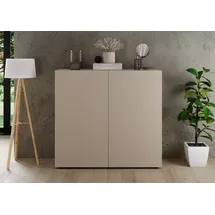 INOSIGN Highboard »Rio, Höhe 111 cm, Breite 120 cm, Stauraumschrank, Kommode, 2 Türen,« geriffelte MDF-Fronten, modern u. elegant, viel Stauraum