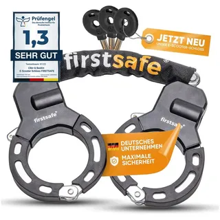 firstsafe Kettenschloss Handschellenschloss mit Schutzmantel für E Scooter Schloss