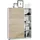 Vladon Highboard 79 x 105,5 x 35,5 cm Weiß matt / Eiche sägerau