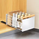 Herfair Teleskopschublade Ausziehbare Schublade Küche, Küchenschublade Korbauszug Schrankauszug Slide Out Drawer Schrank Küchenschüsseln Teller Ausziehbar (38 * 24 * 19.5cm)