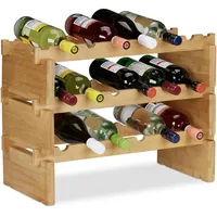 Relaxdays Weinregal 60 x 45 x 28,5 cm Hellbraun