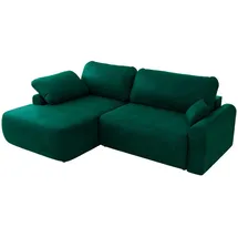 MKS Eckschlafsofa, CUBO L Dunkelgrün Velvet - links
