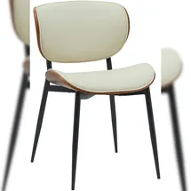 CLP Stuhl Enid mit Rückenlehne und Polsterung I Sessel mit Kunstleder- oder Stoffbezug I Komfortabler Esszimmerstuhl