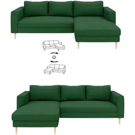 TRENDMANUFAKTUR Eckcouch Cord 2-Sitzer Grau