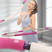 Miweba Sports Hula Hoop Reifen 1.2 kg | Ergonomische Wellenform - Gewichtsabnahme & Massage - 100 cm Durchmesser - Hula Hoop für Erwachsene & Kinder (1.2 kg, Rosa/Weiß)