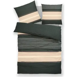 MY HOME Bettwäsche »Circle« 2 tlg. Bettwäsche aus Baumwolle mit Streifen-Design, moderne Bettwäsche, 15903416-0 beige, 1 Stk.,