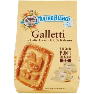 Barilla Mulino Bianco Kekse Frollini Galletti mit frischer Milch, 100% italienisch, 350 g