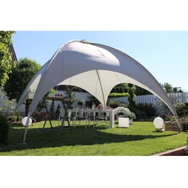 LECO Kuppelzelt / Pavillon mit vollverzinktem Stahlrohrgestell,grau/ weiß,5 x 5 m