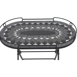 Siena Garden Como Serviertisch 41 x 67,5 x 60 cm schwarz matt/grau