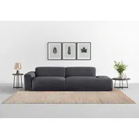 TRENDMANUFAKTUR Big-Sofa »Braga, mit hochwertigem Kaltschaum, Megasofa, in Cord erhältlich«, modernes Big-Sofa, Couch mit hohem Sitzkomfort, 277/72/107 cm B/H/T: grau