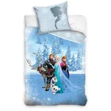 Familando Kinderbettwäsche Frozen Die Eiskönigin Bettwäsche Set "Sven" 135x200 + 80x80 cm, Renforcé, 2 teilig, mit Anna, Elsa, Olaf, Kristoff und Sven blau