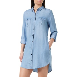 Vero Moda Damen VMSILLA LS Short Dress LT BL NOOS GA Kleid, Light Blue Denim, 42 (Herstellergröße: XL)